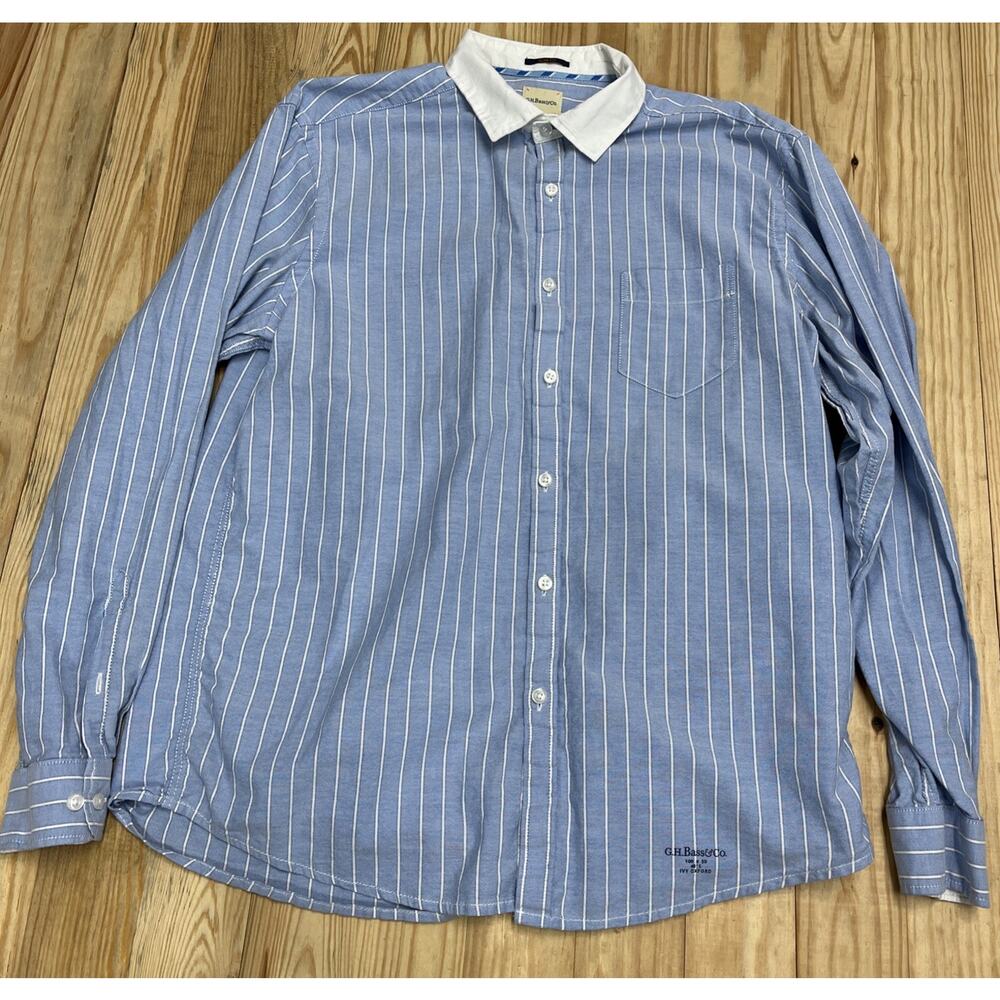 G.h. Bass & Co Ivy Oxford 40’s Longsleeve Button Up Slim Fit Shirt Size Large
